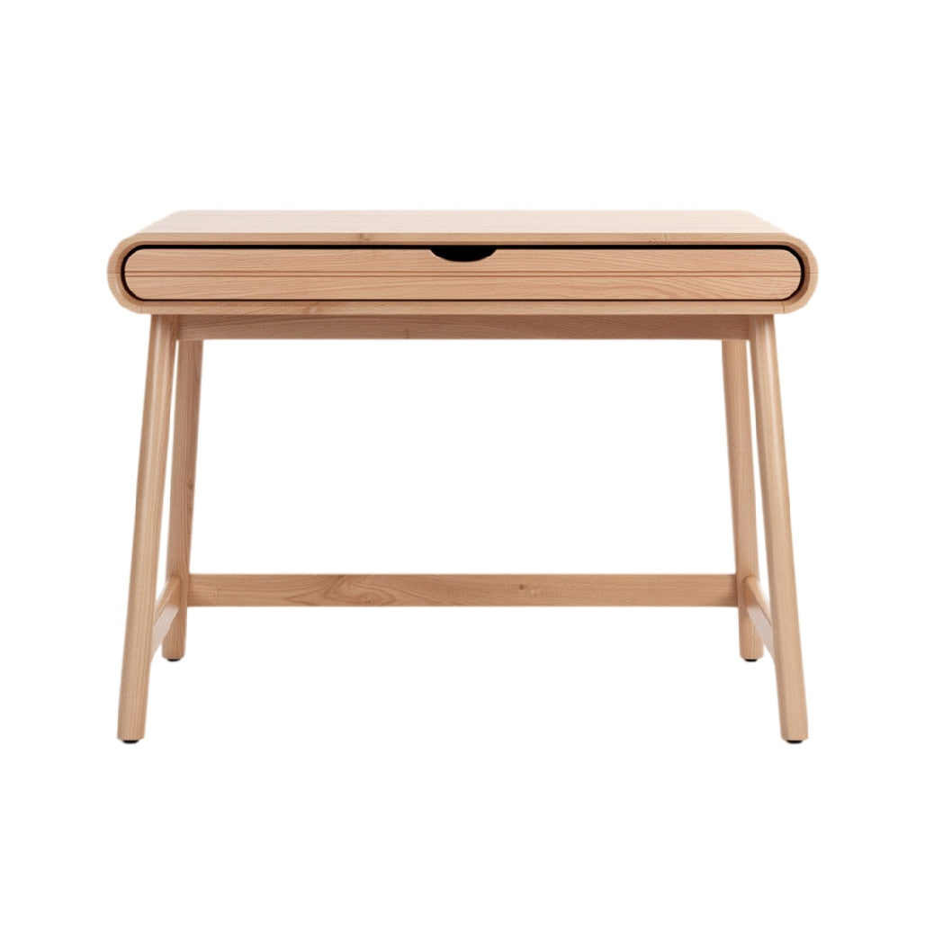 **Titel: Minimalistisch Houten Bureau met Lade**