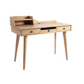 **Technische titel in het Nederlands: Moderne houten bureau met opbergvakken en lades**