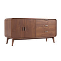 **Moderne Eiken Dressoir met Vierdeuren en Drie Lades**