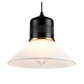 **Decoratieve Hanglamp met Witte Glazen Kappen en Zwart Metalen Lichaam**