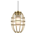 **Technische titel in het Nederlands:** Trendy gouden hanglamp met cage-ontwerp en matte afwerking