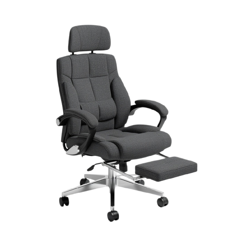 **Ergonomische Bureaustoel met Verstelbare Rugleuning en Voetensteun**