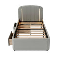 **Moderne Bed met Opberglades en Verlichte Hoofdeinde**